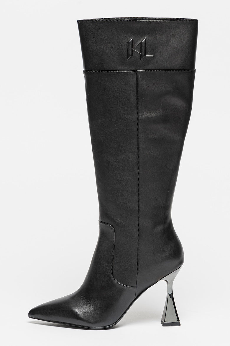 Cizme Piele Naturala Mid Calf Black - Karl Lagerfeld