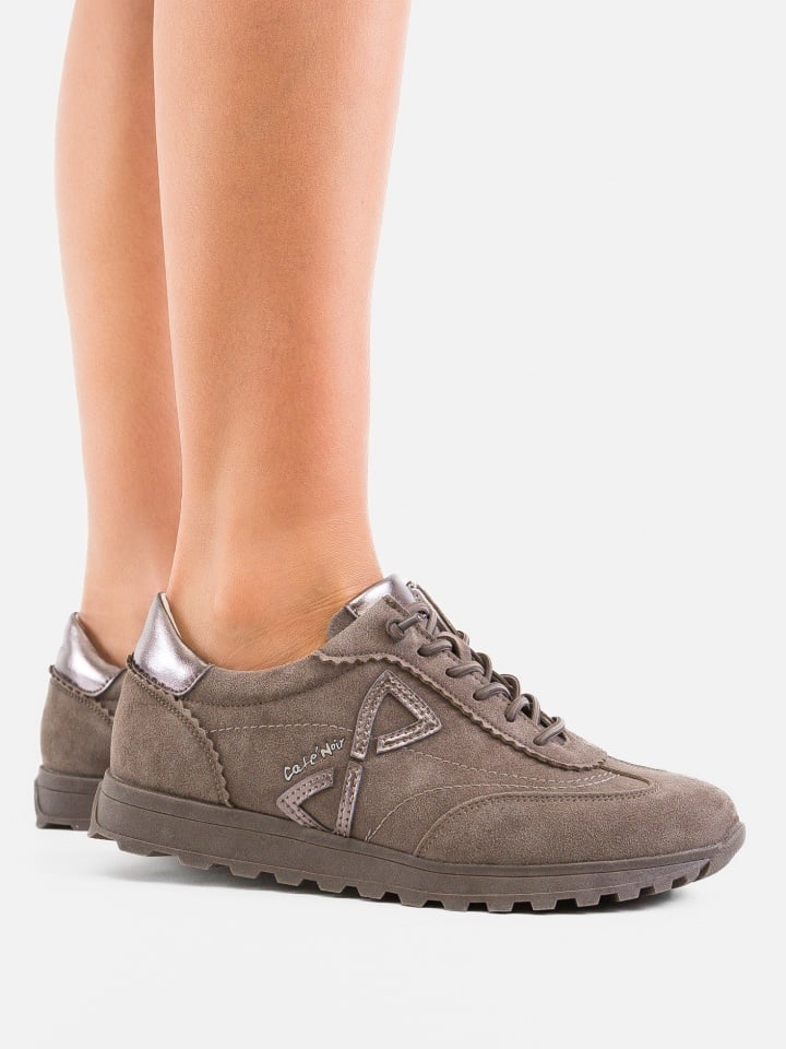 Pantofi Sport Piele Naturala Abra F002-654 KHAKI SUEDE