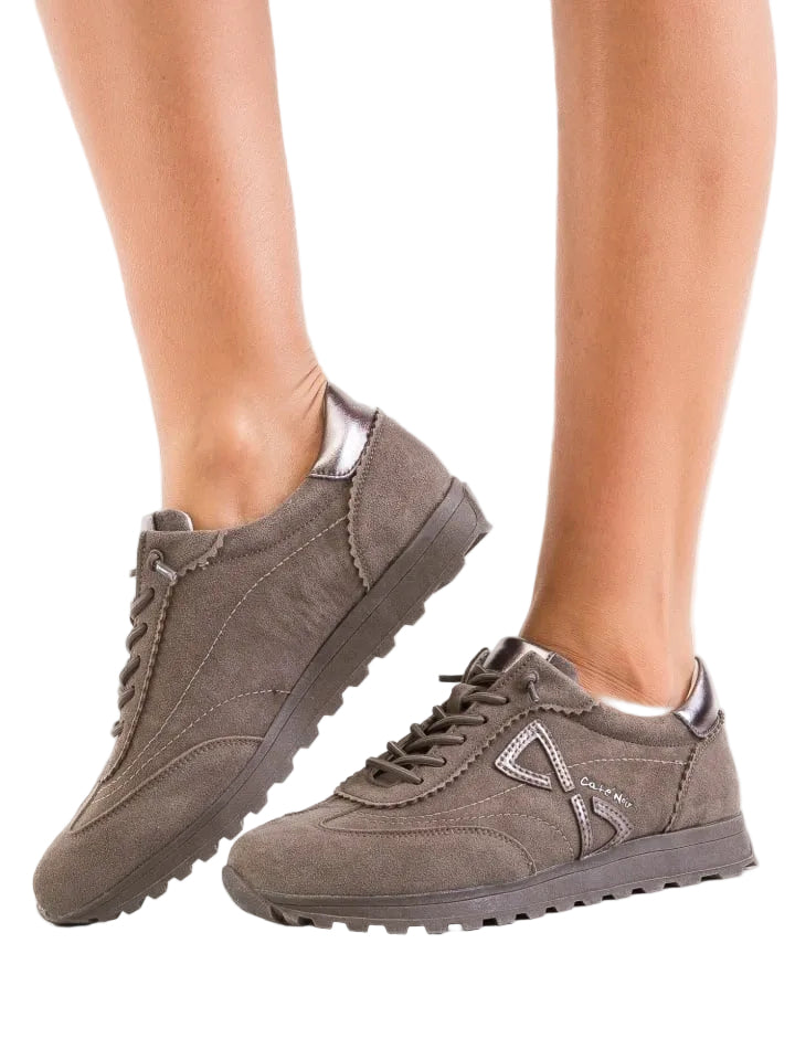 Pantofi Sport Piele Naturala Abra F002-654 KHAKI SUEDE