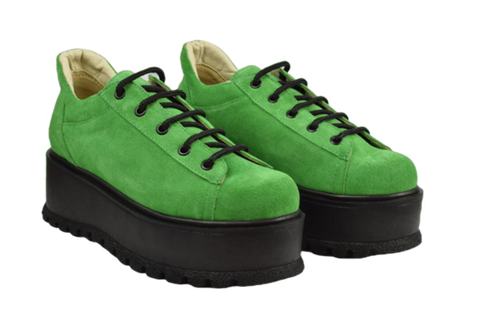 Pantofi Piele Naturala Florence Green Velur TE20