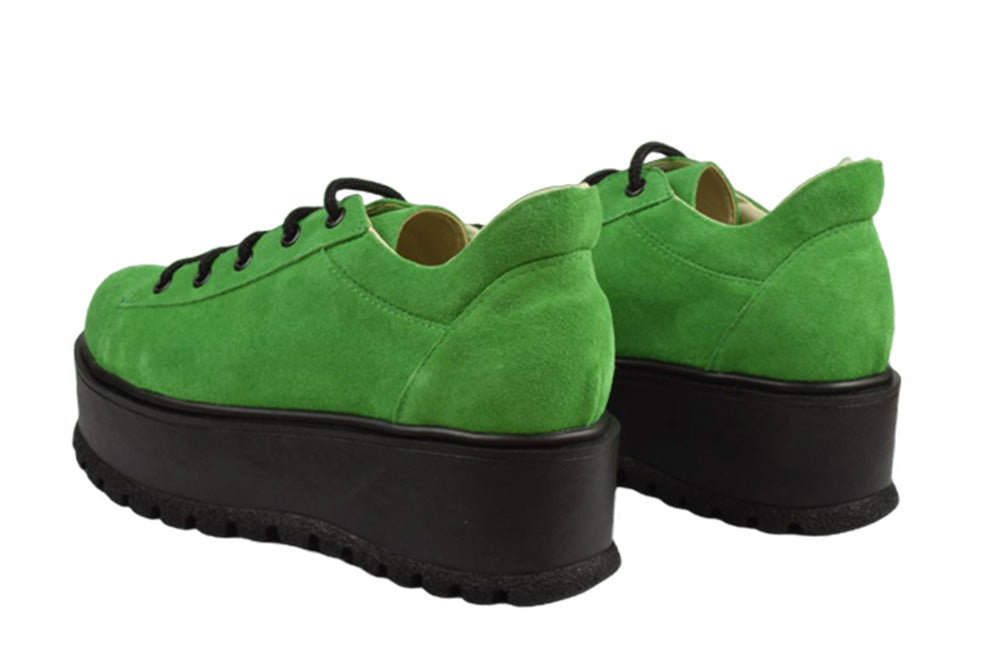 Pantofi Piele Naturala Florence Green Velur TE20