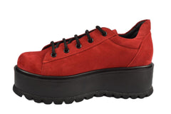 Pantofi Piele Naturala Florence Red Velur TE20