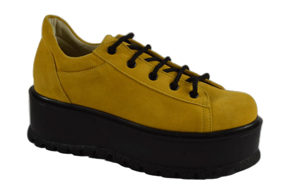 Pantofi Piele Naturala Florence Yellow Velur TE20