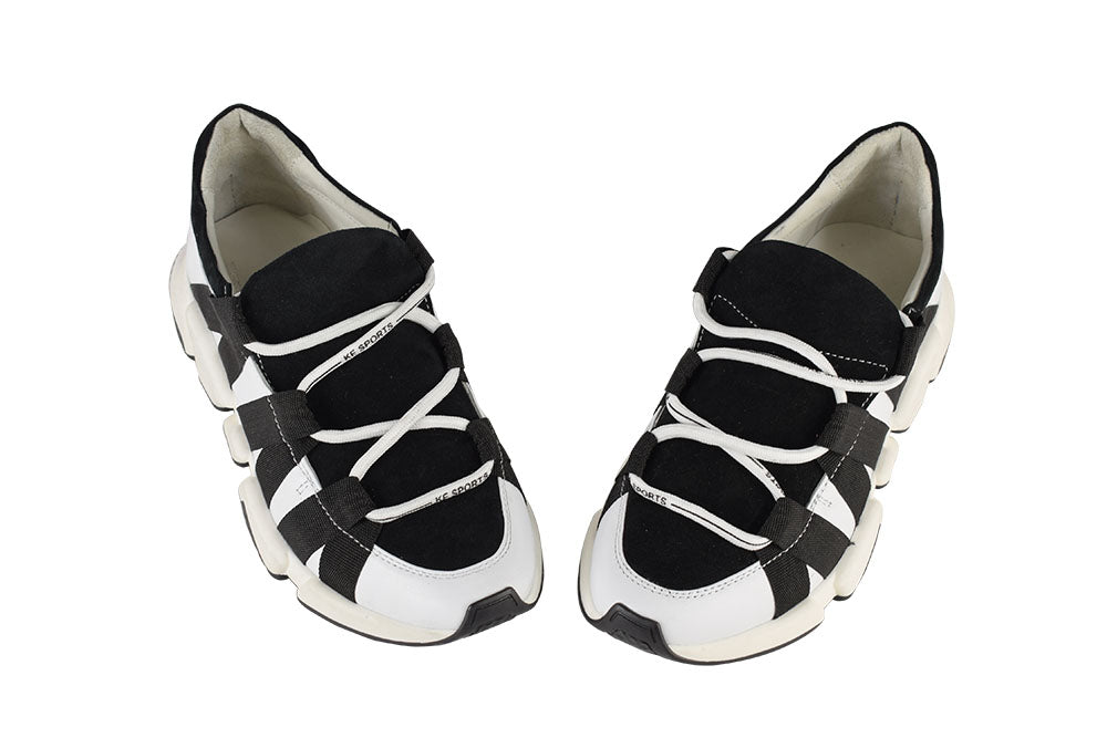 Sneakers Piele Naturala Byona White&Black